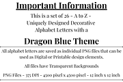 Blue Dragon Alphabet Letters, a Decorative Illustration by Creative Art By SamM (Thumbnail 2 of 10)
