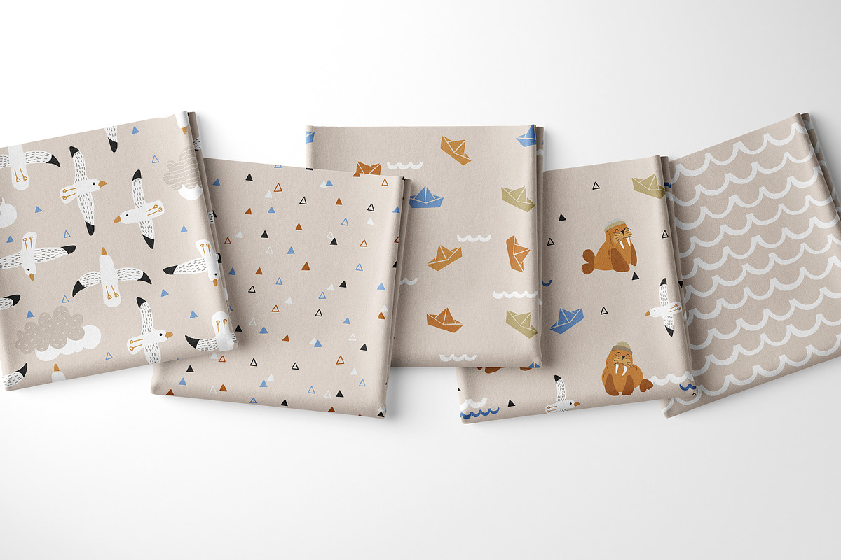 Nordic Shore – Patterns Collection, a Pattern Graphic by PROTEA Watercolor Studio (Photo 9 of 10)