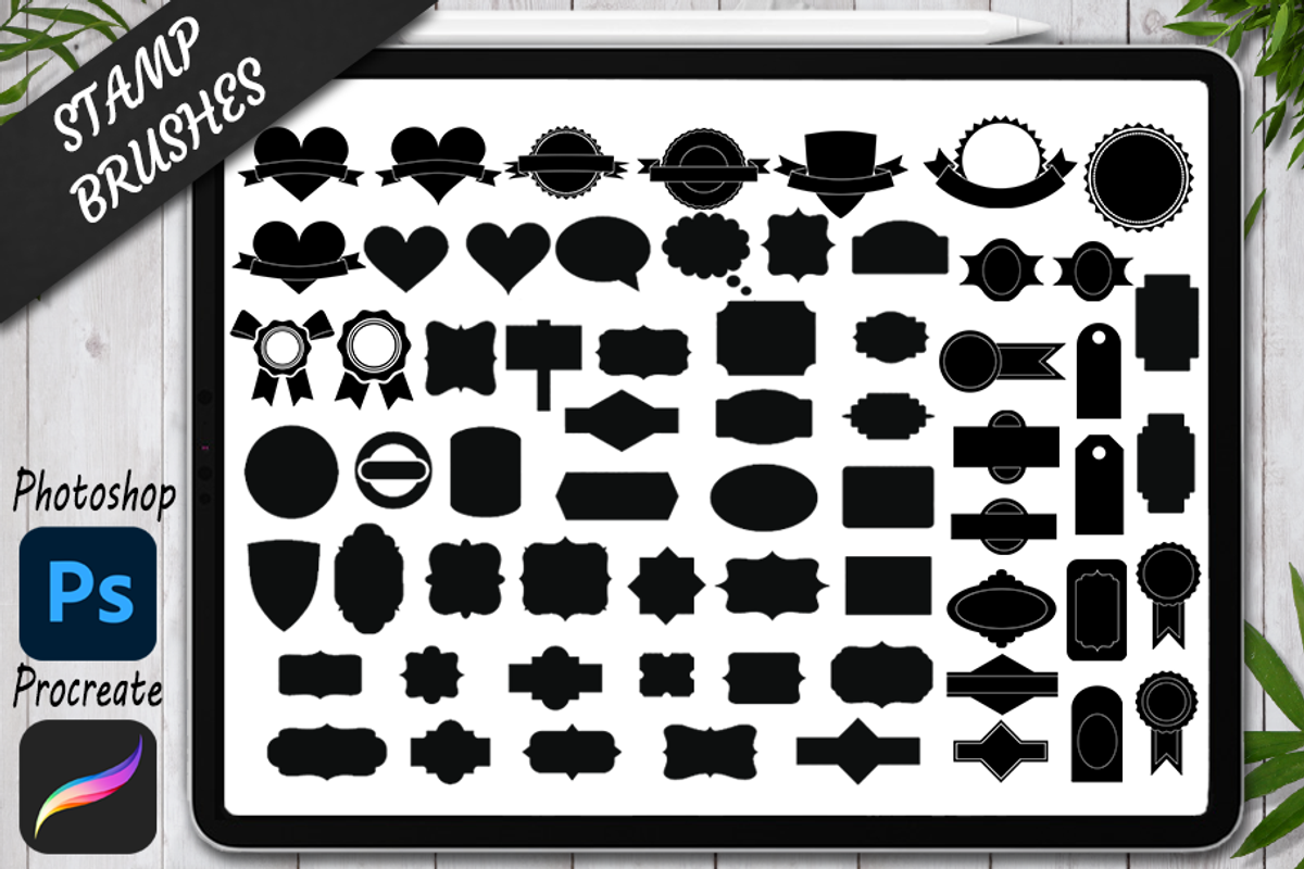 Labels Stamps Brushes for Procreate., a Brushes & More by Doodle Cloud Studio