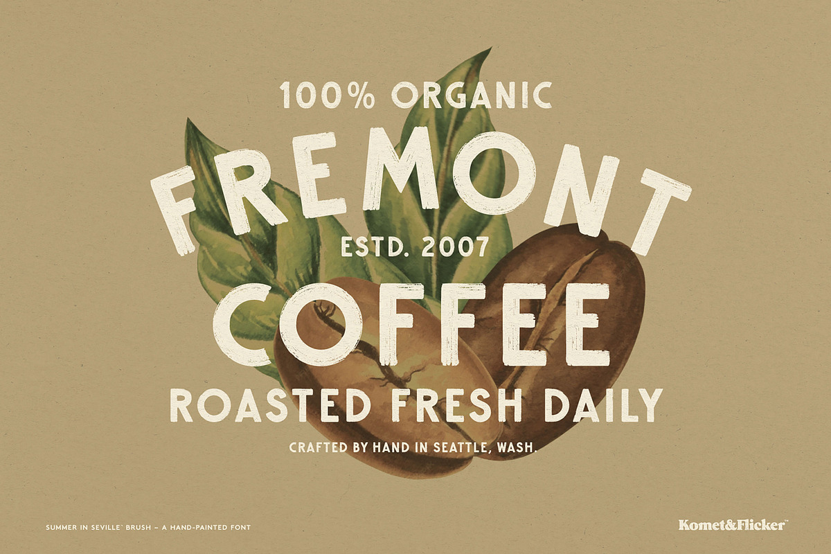 Summer in Seville Brush, a Sans Serif Font by Komet & Flicker (Photo 5 of 15)