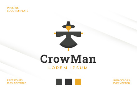Agriculture Scarecrow Logo Template