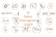 21 Retro Monograms & Logos, a Graphic by Arys Design (Thumbnail 1 of 28)
