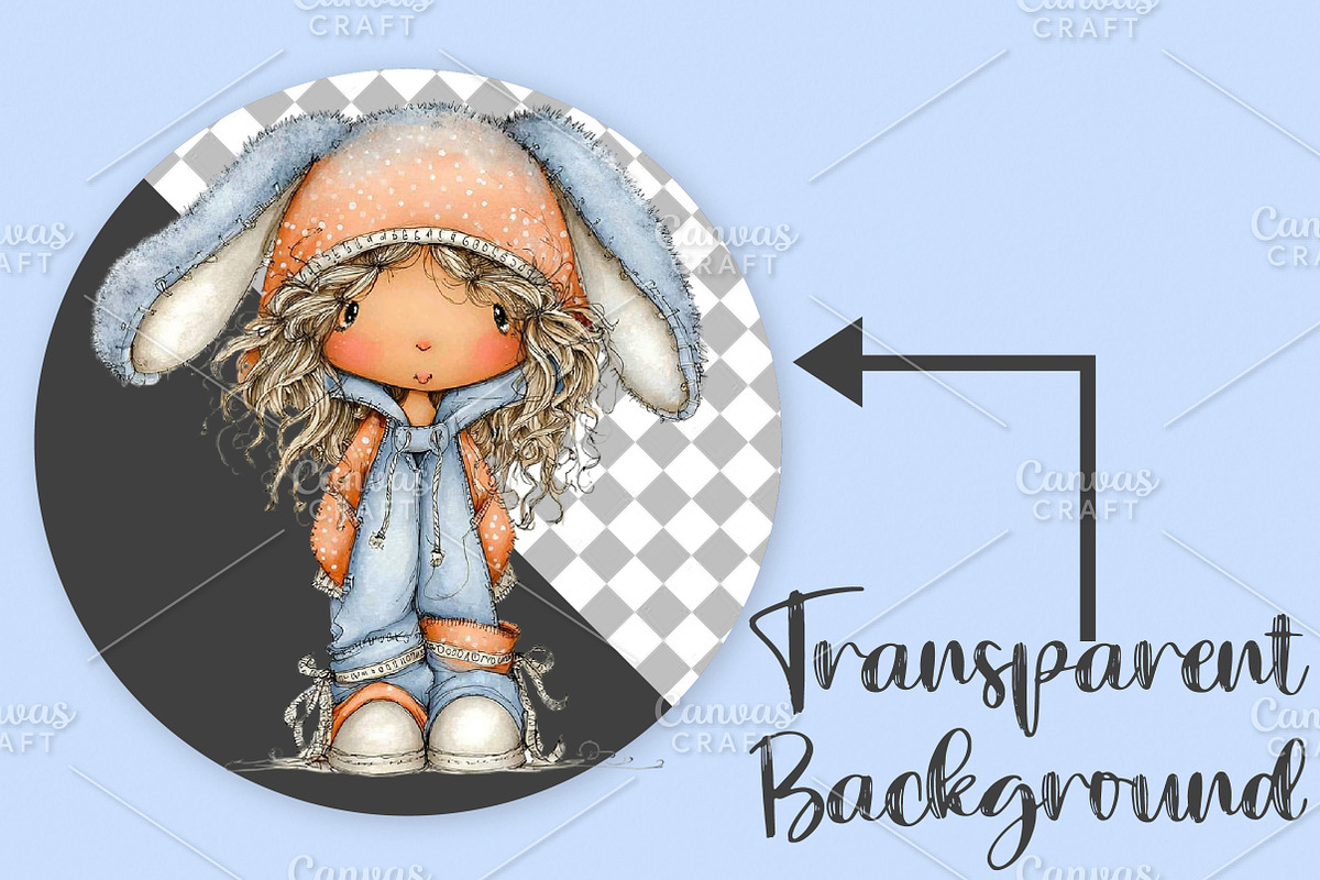 Whimsical Easter Girl Clipart Bundle, an Illustration by Canvas Craft (Photo 2 of 7)