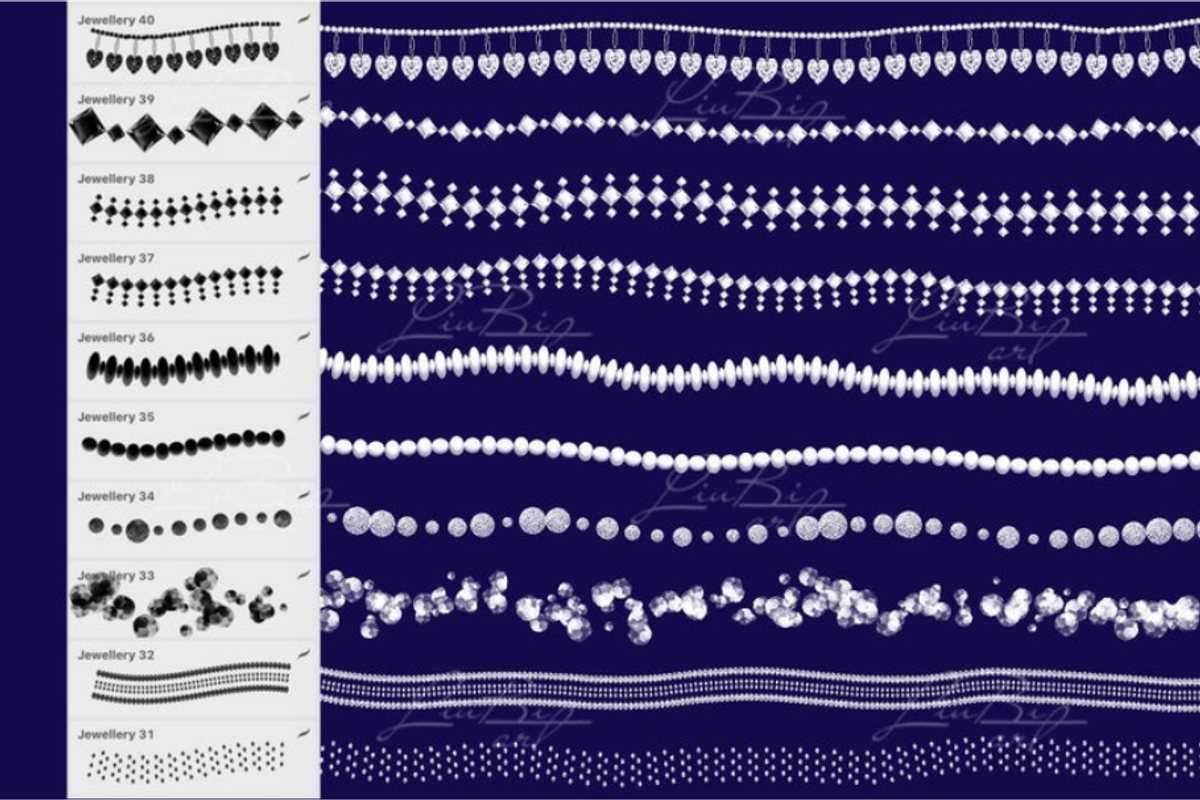 40 Procreate Jewels Brushes Set, a Brush Add-On by LiuBi Art (Photo 5 of 5)