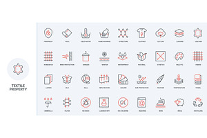 Fabric properties feather icons, an Object Illustration by Lemberg Vector
