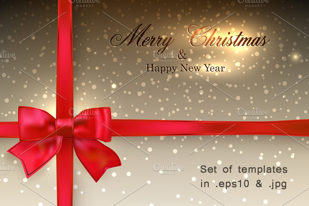 Merry Christmas & NY card templates, a Card Template by Vjom (Photo 1 of 3)