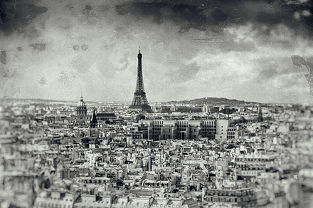 Eiffel towerparisb&w stock picture