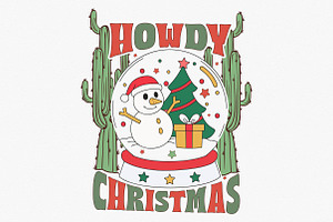 Retro Howdy Christmas Sublimation