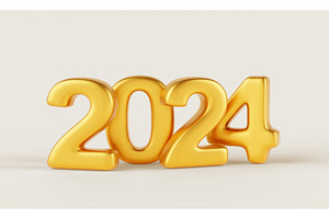 2024 Golden Happy New Year Numbers