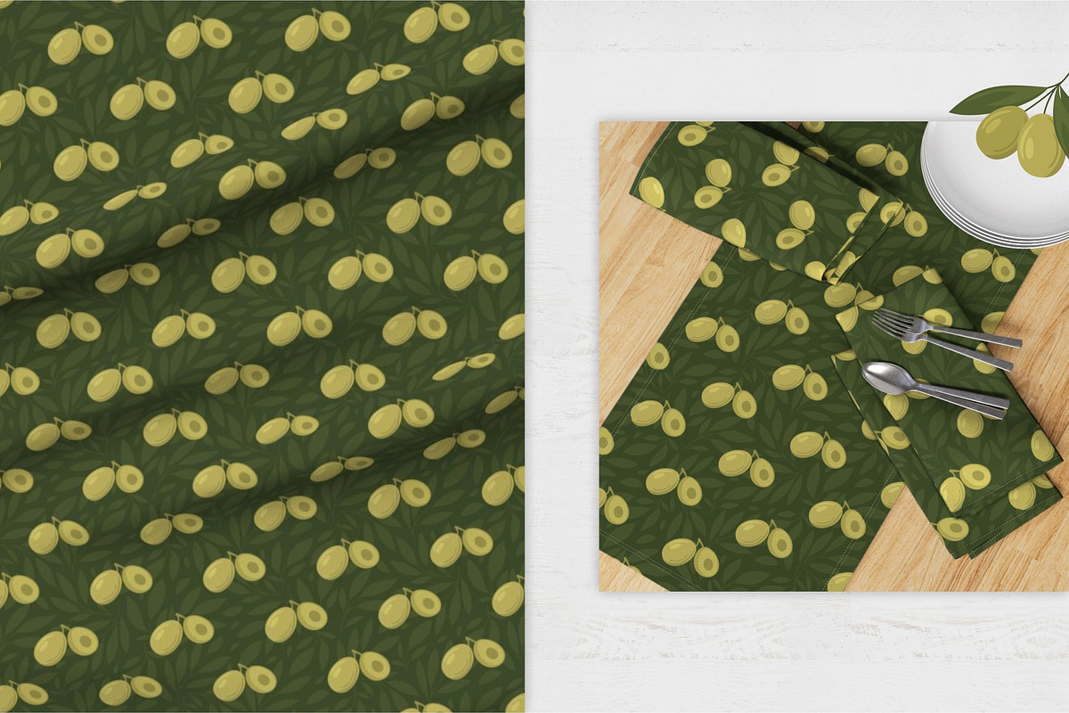 Olives set. Vector seamless patterns, a Pattern Graphic by LartGraphics (Photo 3 of 10)