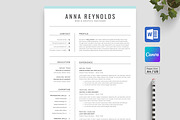 Resume / CV Template | Canva & Word, a Resume Template by CreativeZoom (Thumbnail 1 of 8)