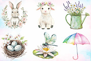 Watercolor Spring Clipart Bundle, an Illustration by Canvas Craft (Thumbnail 3 of 3)
