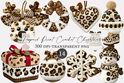 Leopard Print Crochet Christmas PNG, an Illustration by Designworld (Thumbnail 1 of 4)