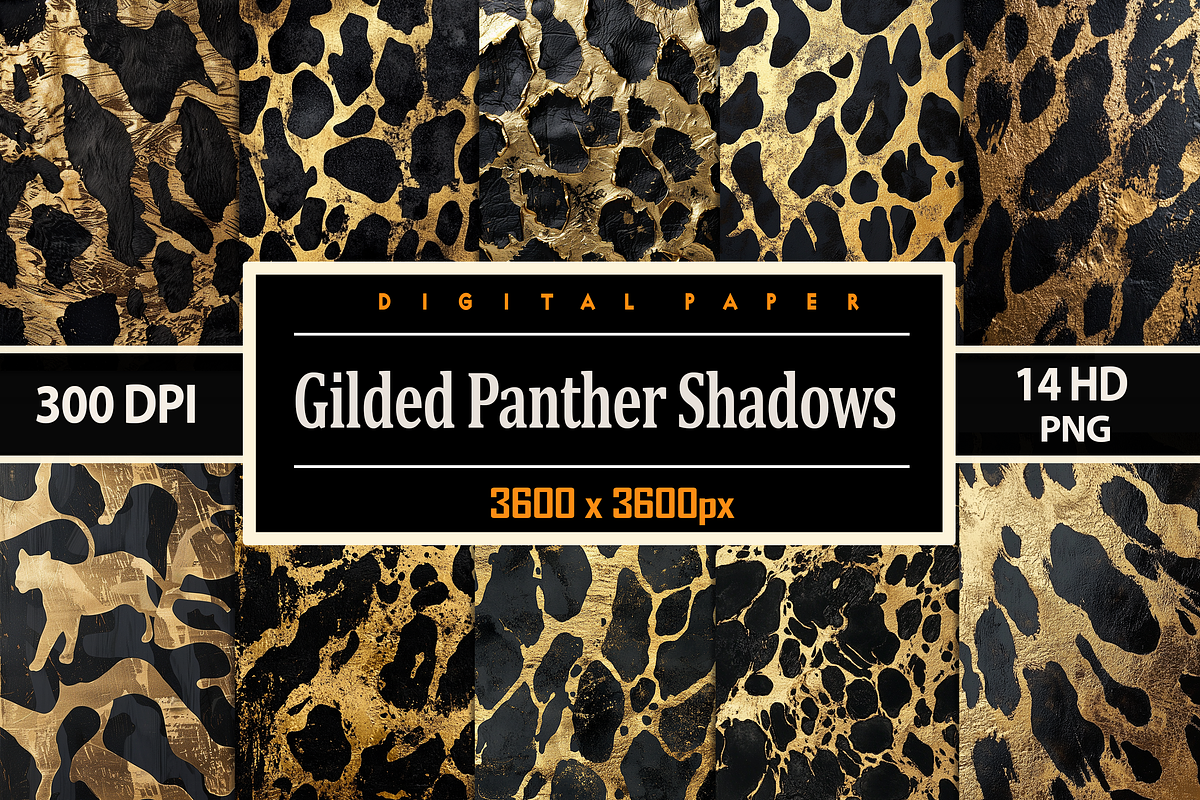 Gilded Panther Shadows, a Background Graphic by Printable Treasure (Photo 1 of 3)