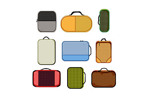 Travel packing cubes and luggage, an Object Illustration by pikepicture