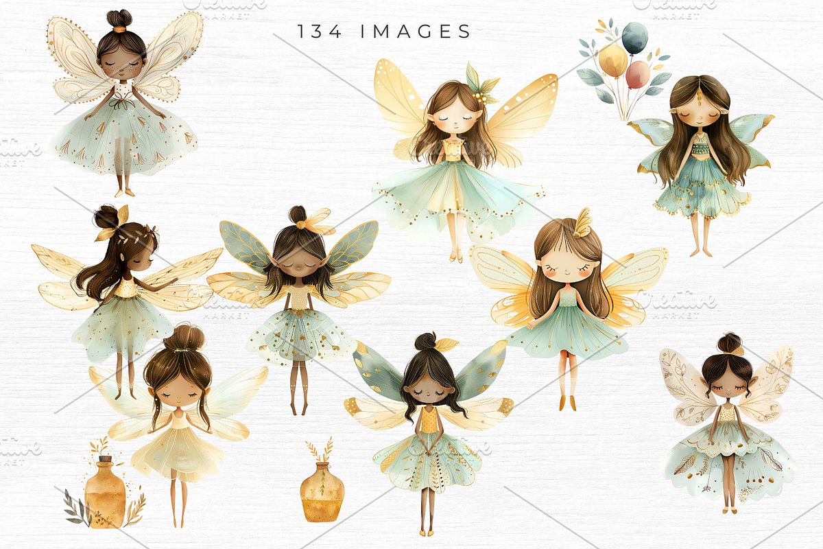 Fairy Garden Clipart, 134 PNG, a Decorative Illustration by EllyandLima (Photo 6 of 10)