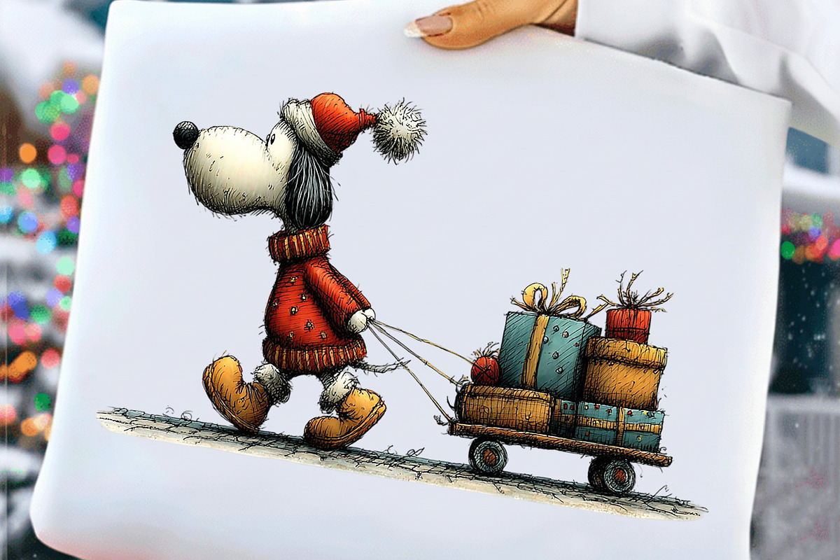 Whimsical Christmas Dog Clipart, an Illustration by Craft Nest (Photo 3 of 10)