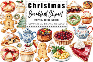 Cozy Christmas Breakfast Clipart, a Graphic by CitraGraphics