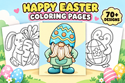 Happy Easter Coloring Pages Vol. 2, a Seasonal Illustration by Inkivelle Studio (Thumbnail 1 of 3)