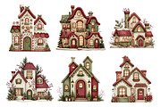 Whimsical Christmas House Clipart, a Seasonal Illustration by Creative Art (Thumbnail 7 of 7)