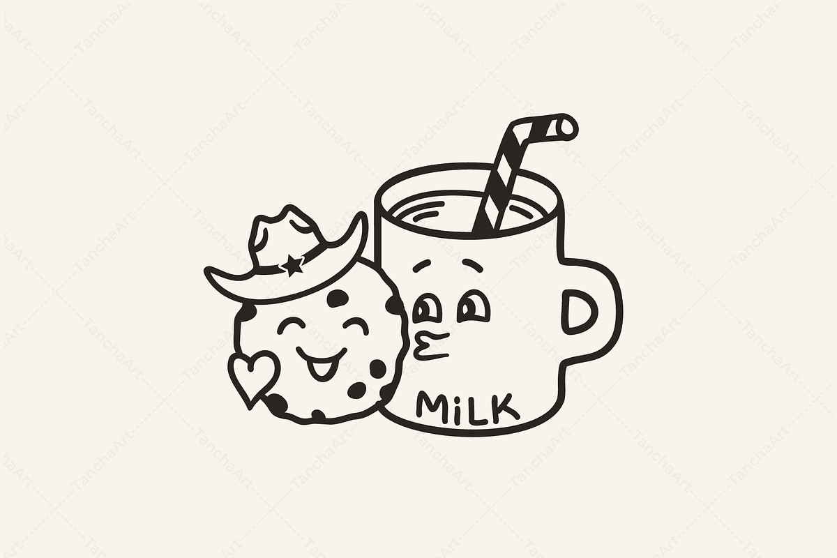 Cowboy Cookie Clipart Funny Milk SVG, a Graphic by TanchaArt (Photo 6 of 10)