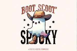 Boot Scoot Spooky PNG, Western