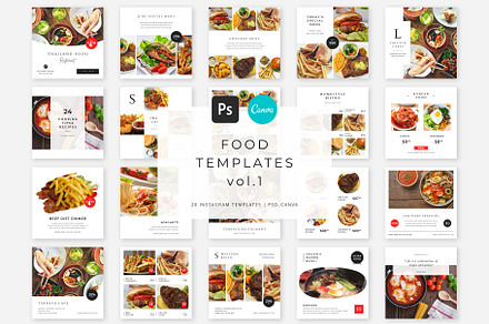 Food IG Templates vol.1 | PS & Canva