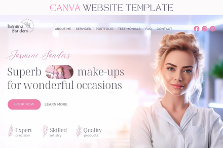 Beauty Website Template Canva Site