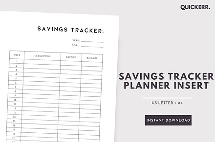 Printable Savings Tracker - Planner