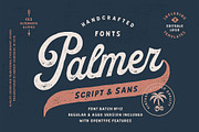 Palmer Script & Sans + Logo Template, a Script Font by Andrey Sharonov (Thumbnail 1 of 17)