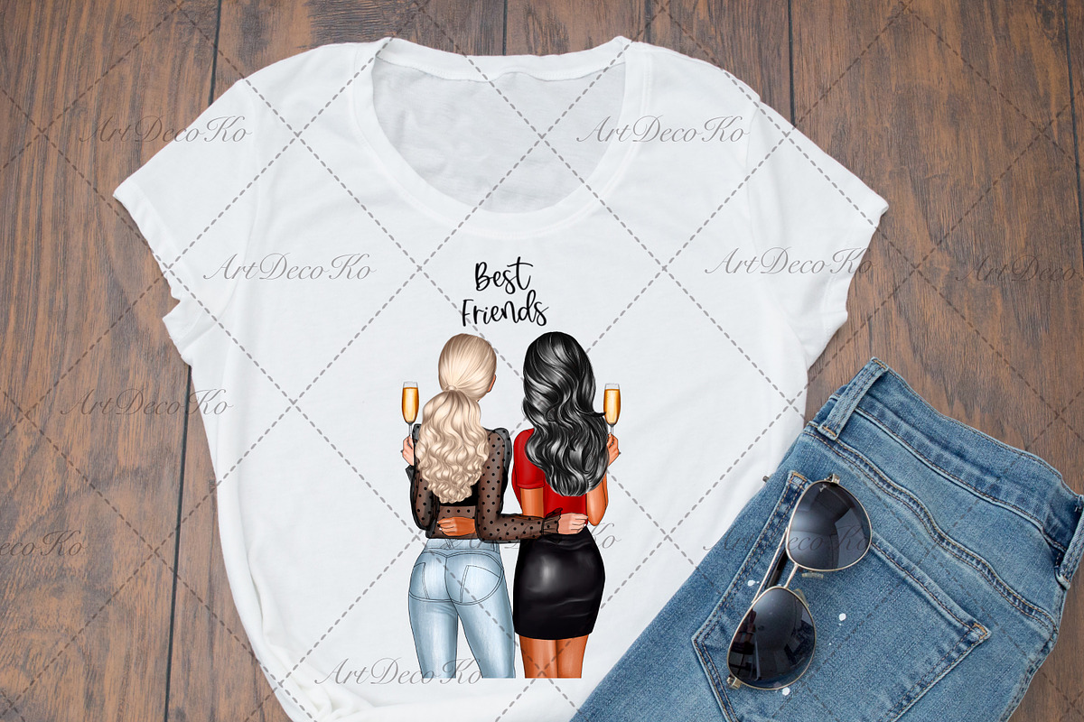 Best Friends Clipart, a Person Illustration by DekoArt (Photo 2 of 6)