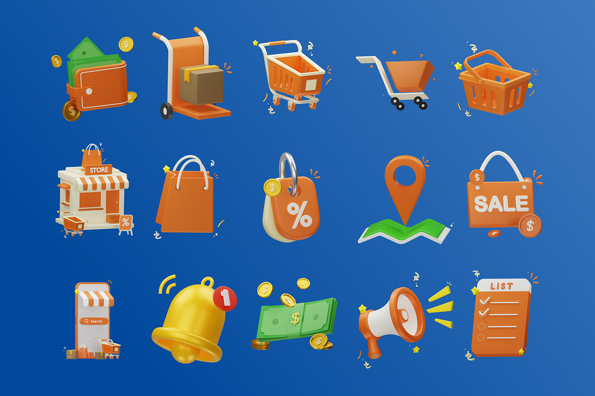 Ecommerce 3D Icons, an Object 3D Model by Azam Creative (Photo 5 of 6)
