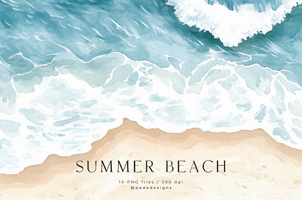 Summer Beach Landscapes, an Illustration by PeDe Designs