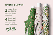 Spring seamless patterns & elements, a Pattern Graphic by Alenkakarabanova (Thumbnail 2 of 8)