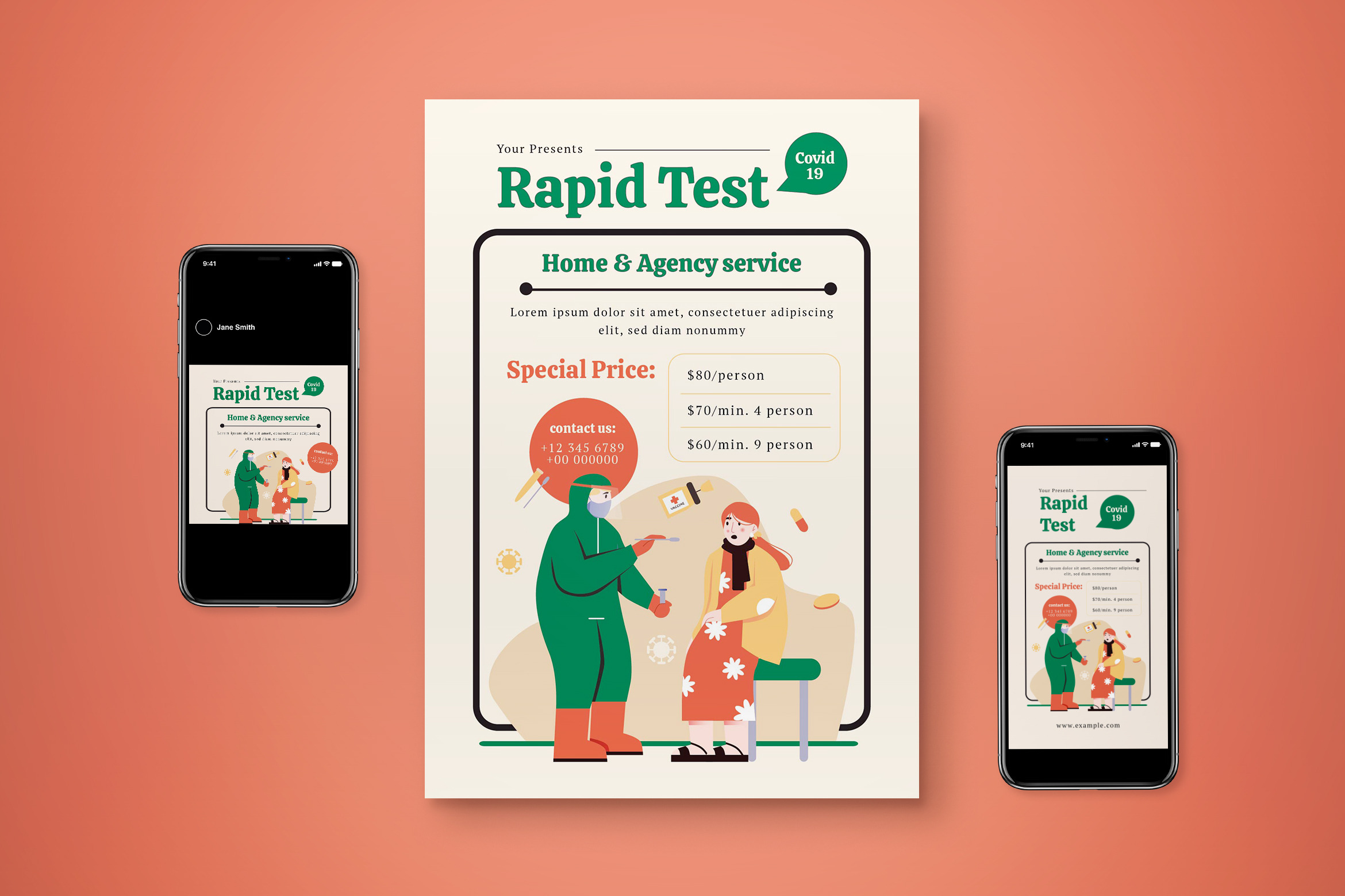 Rapid Test Service Flyer Set, a Flyer Template by graphicook