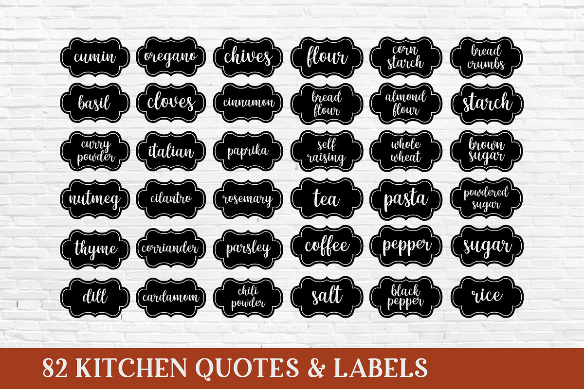 82 Kitchen Quotes and Labels, an Object Graphic by Peachycottoncandy (Photo 3 of 7)