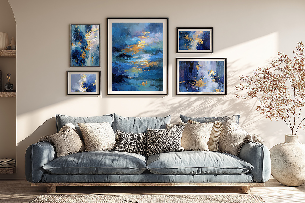 Blue Gold Abstract Illustration, a Decorative Illustration by Housui Patterns (Photo 11 of 12)