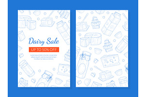 Dairy Sale Card Template, Natural, a Food Illustration by TopVectors