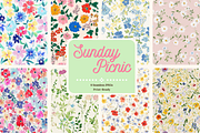 Sunday Picnic Ditsy Floral Patterns, a Pattern Graphic by Ninterints (Thumbnail 1 of 15)