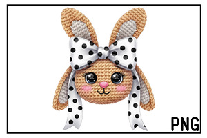 Yarn Crochet Easter Bunny PNG, an Illustration by Black Bird Studio