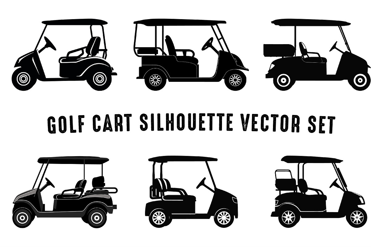 Golf Cart Silhouette Vector SVG Set, a Transportation Illustration by Gfx Expert Team (Photo 2 of 3)