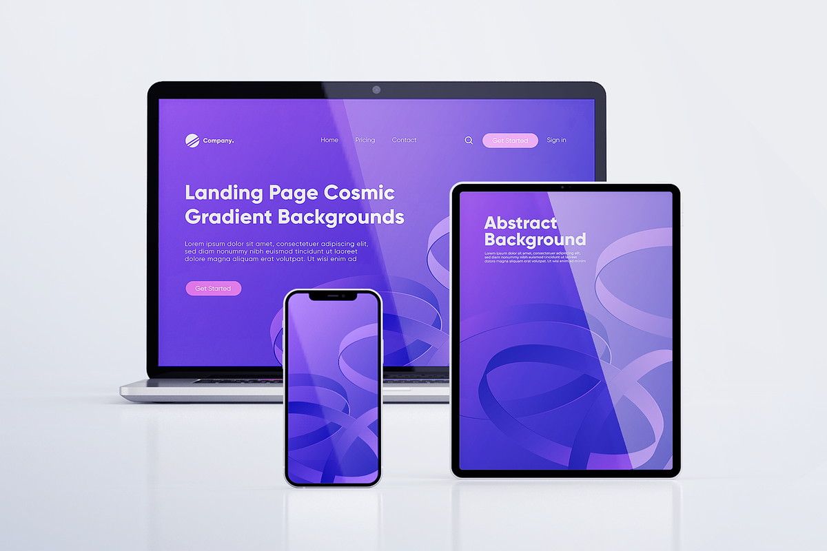 20 Futuristic Vector Web Designs, a Landing Page Template by QASO (Photo 7 of 11)