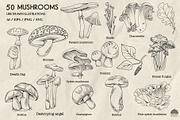 Mushrooms Line Art + Procreate, an Illustration by Skliarova (Thumbnail 4 of 4)