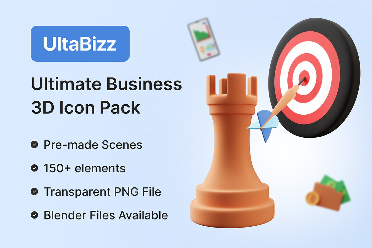 UltaBizz–Ultimate Business 3D icon, an Object 3D Model by Iqonic Design (Photo 1 of 6)