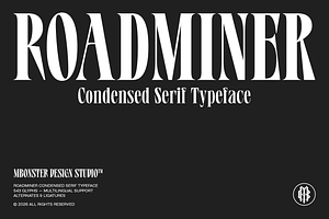 Roadminer - Condensed Serif Typeface