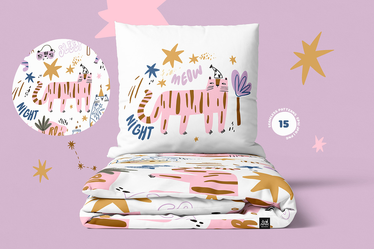 Tigers dreams - graphic collection, an Animal Illustration by avdnadi (Photo 4 of 10)
