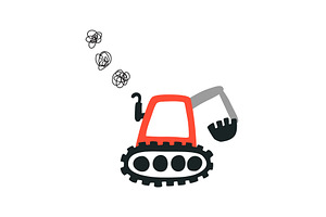 Cartoon vector excavator. Vector of, a Nature Photo by Nadzin