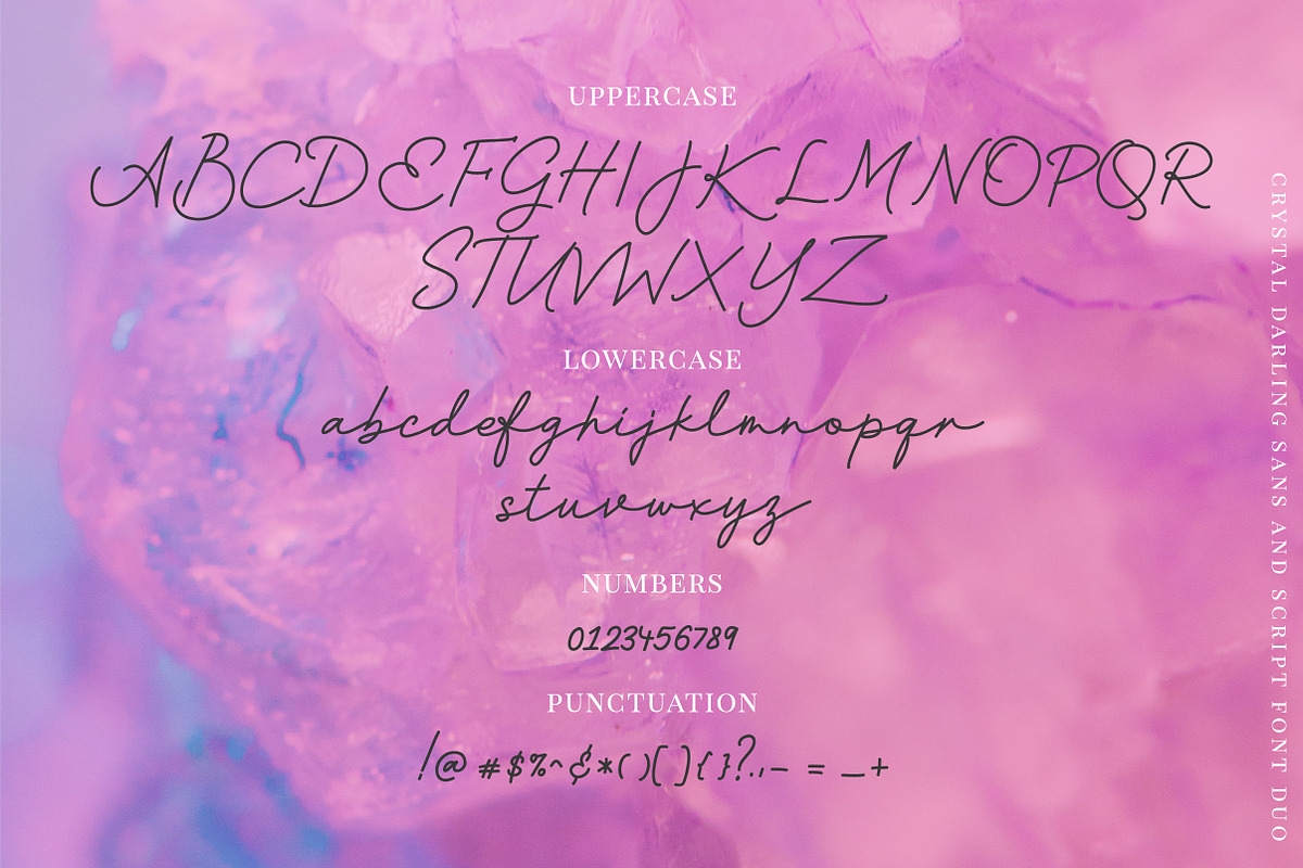 Crystal Darling Sans and Script Duo, a Script Font by theinkaffair (Photo 12 of 13)