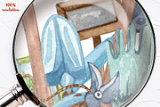 Gardening Watercolor Set, a Seasonal Illustration by BarvArt (Thumbnail 14 of 14)