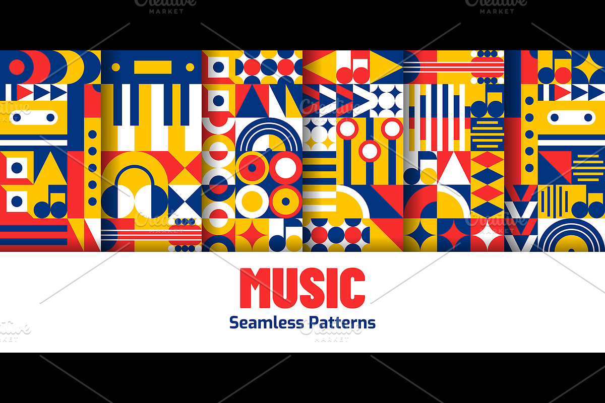 Music and sound seamless patterns, a Decorative Illustration by Buch&Bee (Photo 3 of 3)